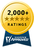 Award badge showing thousands of good reviews for online blood tests by True Health Labs