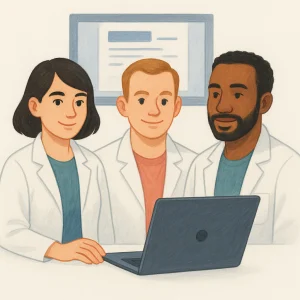doctors explaining lab test results via telehealth