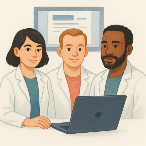 doctors explaining lab test results via telehealth