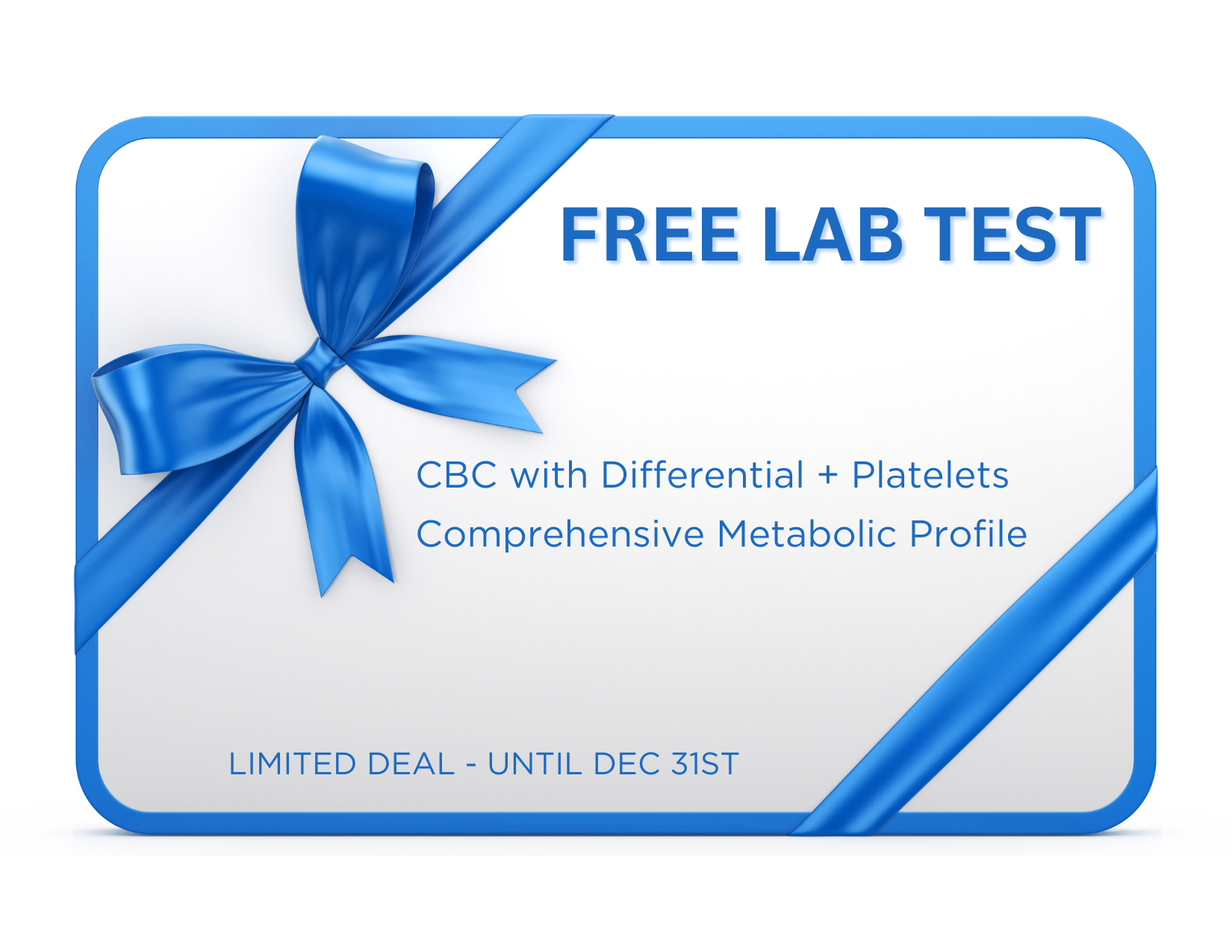 Holiday Offer - Free Lab Panels | CBC & CMP