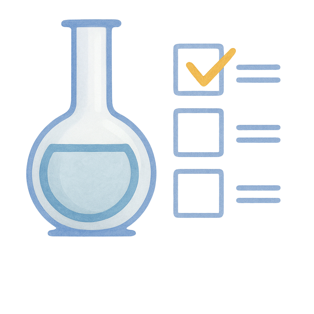 shows a check box and beaker representing how easy it is to order lab tests online with true health labs